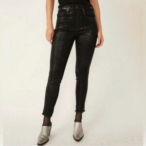 We The Free Raw High Rise Coated Skinny Jean Size 25